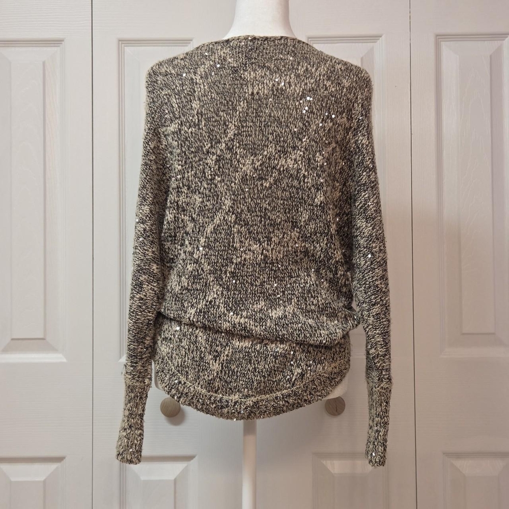 Y2K Black and Cream Winter Work Sweater -- Bisou Bisou, Size XS - Picture 3 of 8
